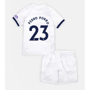 Lacne Dětský Futbalové dres Tottenham Hotspur Pedro Porro #23 2023-24 Krátky Rukáv - Domáci (+ trenírky)